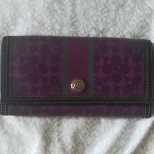 Purple Leather Coach Wallet